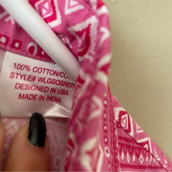 Panhandle Girls' Aztec Pink White Stripe Western shirt button down Size Large - Picture 4 of 6